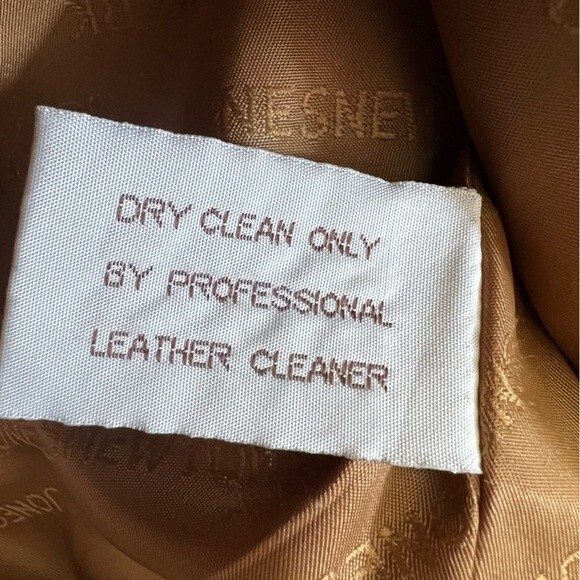 Vintage Jones New York Genuine Leather Tan Zip Up Jacket Women's size Small - Picture 5 of 10